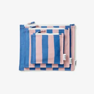 Stripe Zip Pouch Set || Parfait