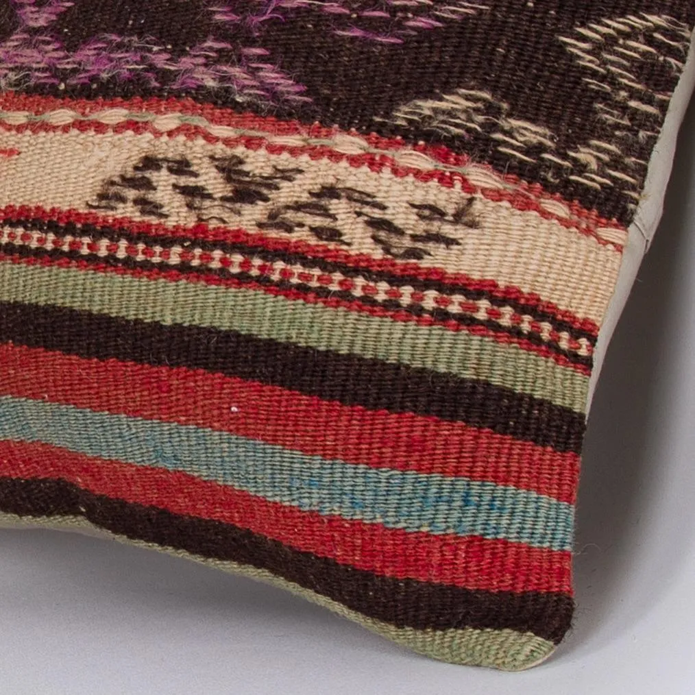 Striped Multiple Color Kilim Pillow Cover 16x16 7860