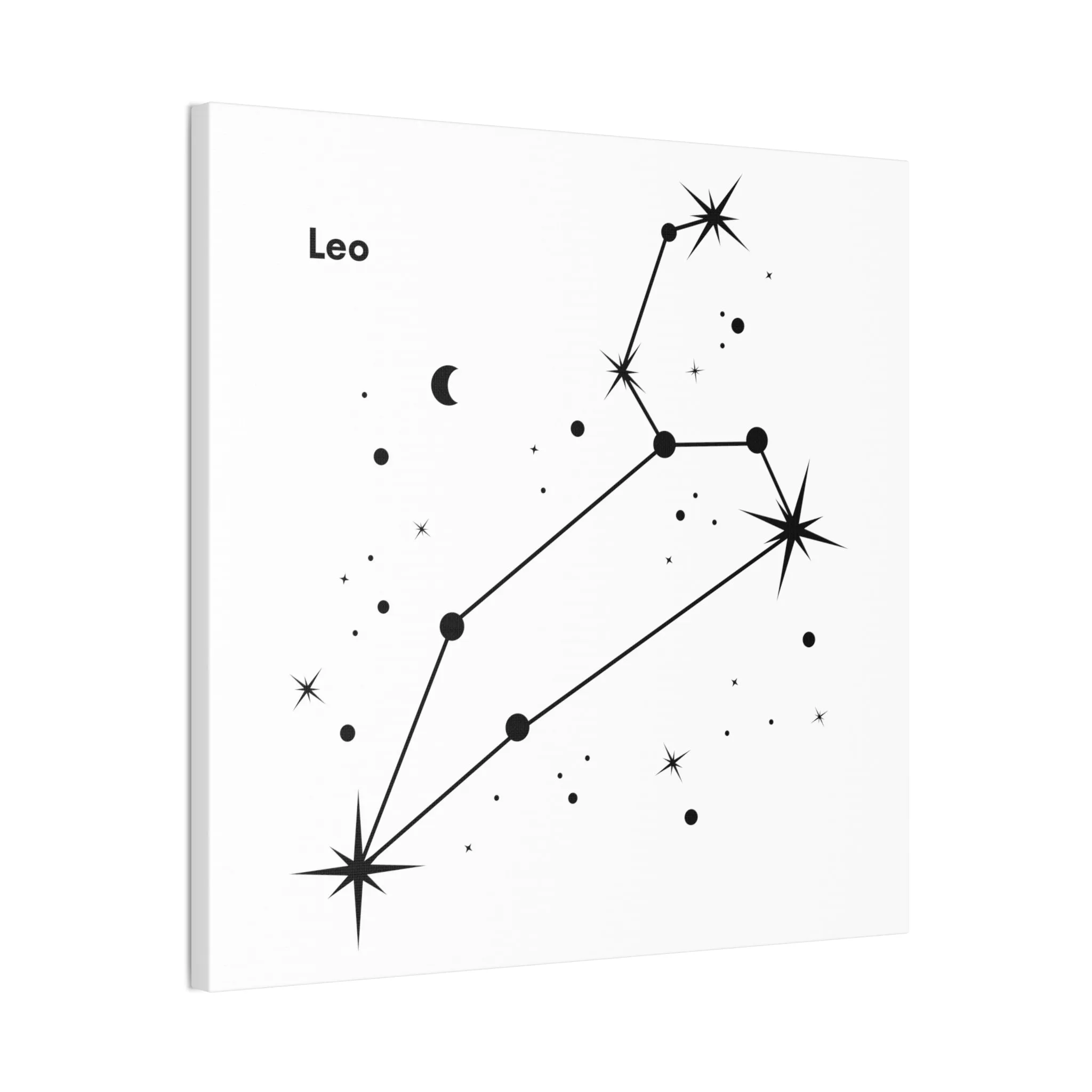Stunning Black and White Leo Sign Wall Hanging - Square Canvas Art Perfect for Modern Home Decor