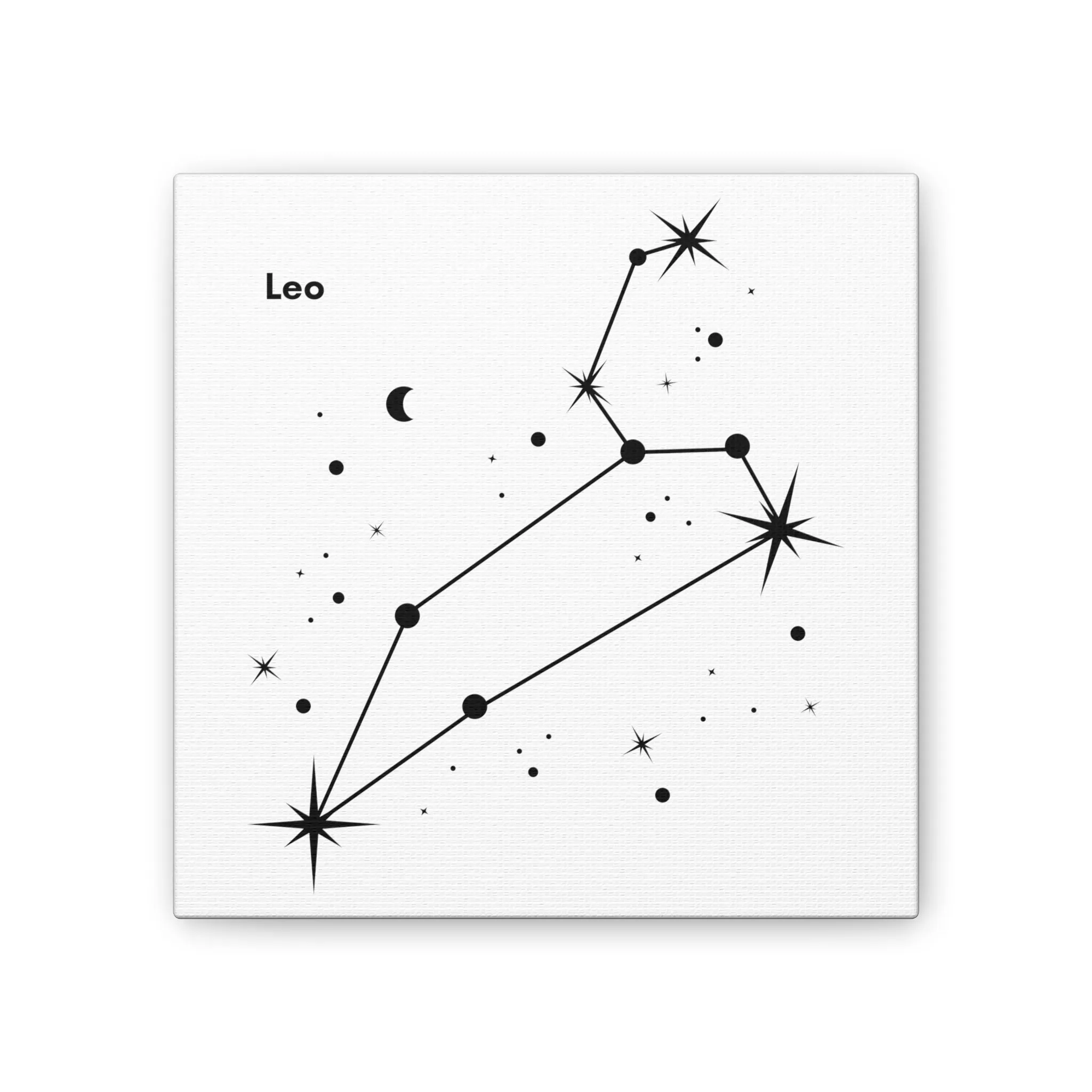 Stunning Black and White Leo Sign Wall Hanging - Square Canvas Art Perfect for Modern Home Decor