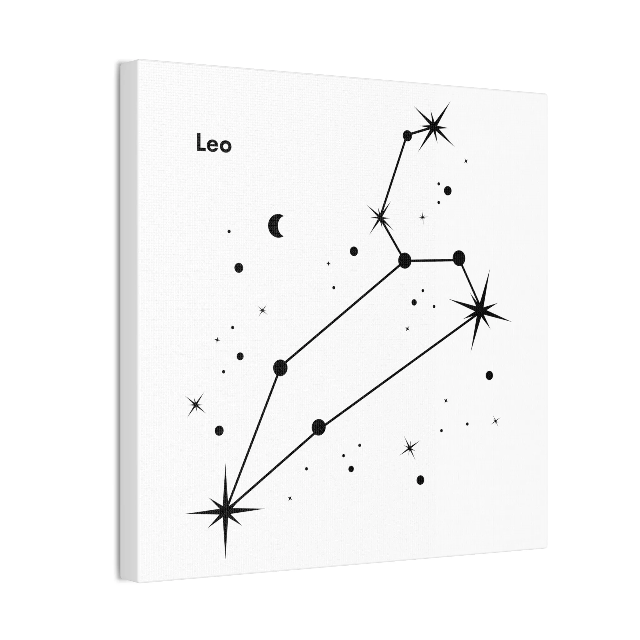 Stunning Black and White Leo Sign Wall Hanging - Square Canvas Art Perfect for Modern Home Decor