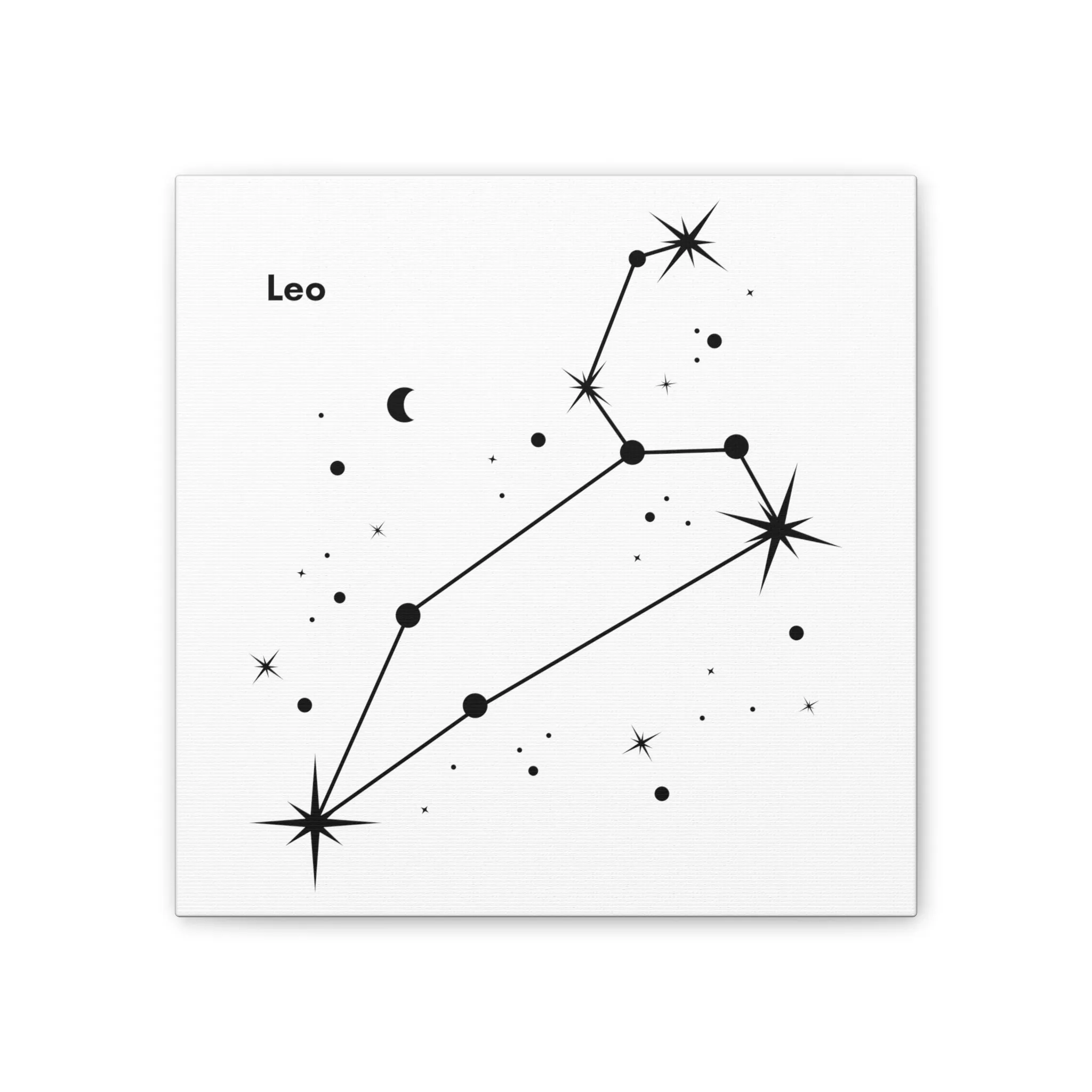 Stunning Black and White Leo Sign Wall Hanging - Square Canvas Art Perfect for Modern Home Decor