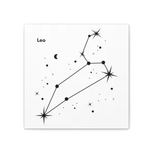 Stunning Black and White Leo Sign Wall Hanging - Square Canvas Art Perfect for Modern Home Decor