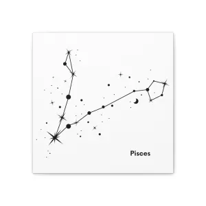 Stunning Black and White Pisces Signs Wall Hanging - Square Canvas Art Perfect for Modern Home Decor