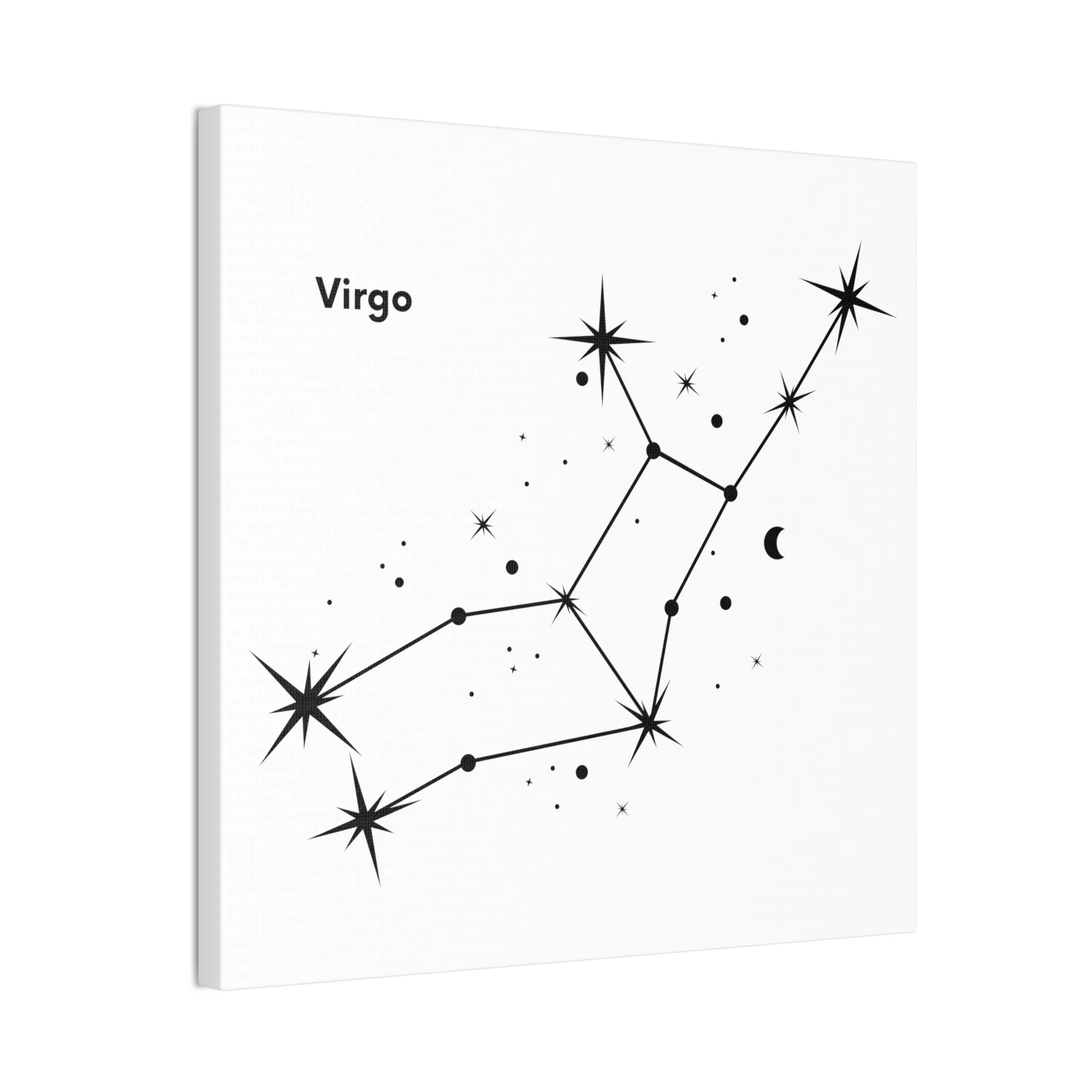 Stunning Black and White Virgo Sign Wall Hanging - Square Canvas Art Perfect for Modern Home Decor