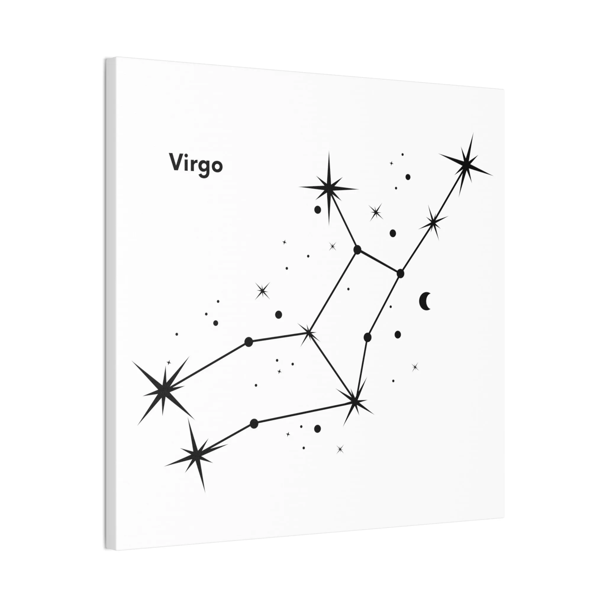 Stunning Black and White Virgo Sign Wall Hanging - Square Canvas Art Perfect for Modern Home Decor