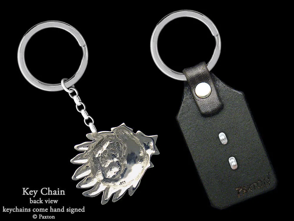 Sun Moon Key Chain / Key Ring Sterling Silver
