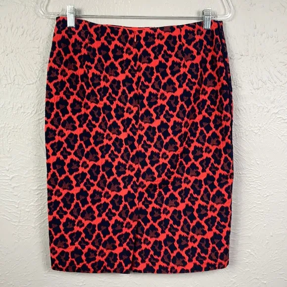 The Limited Red Leopard Print Skirt Size 8