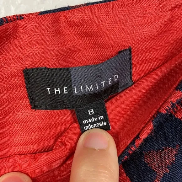 The Limited Red Leopard Print Skirt Size 8