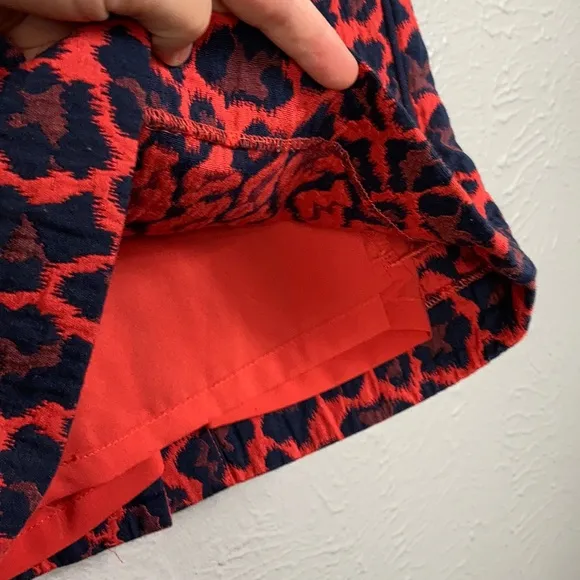 The Limited Red Leopard Print Skirt Size 8