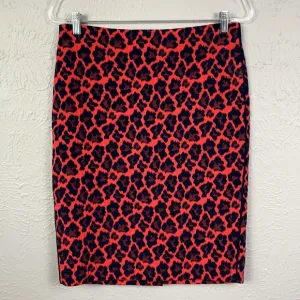 The Limited Red Leopard Print Skirt Size 8