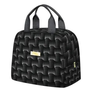 Time Tunnel Black Lunch Bag with Long-Term Insulation for Fresh Meals