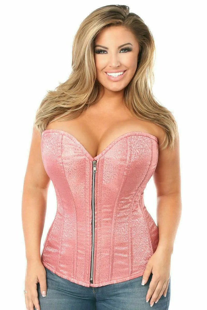 Top Drawer Dusty Rose Brocade Steel Boned Corset