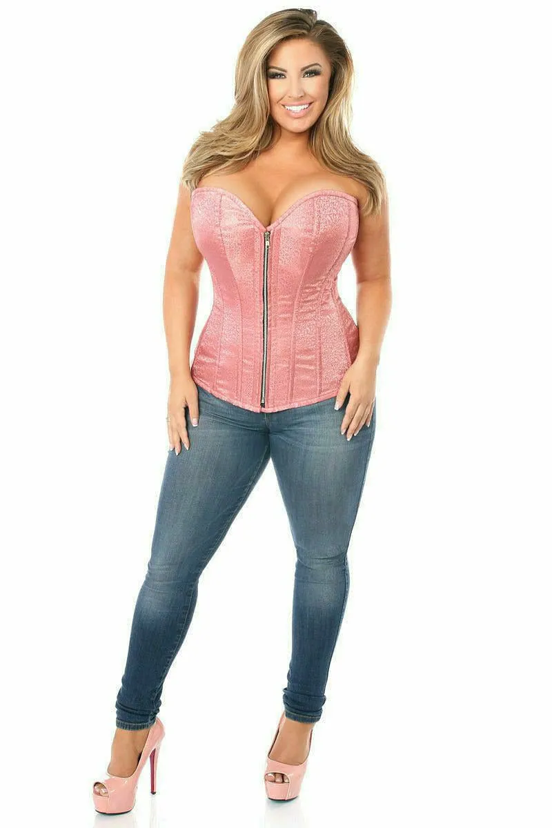 Top Drawer Dusty Rose Brocade Steel Boned Corset