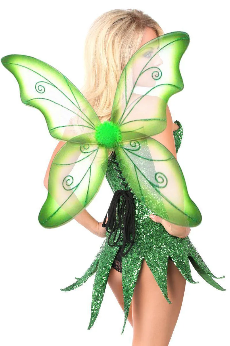 Top Drawer Green Sequin Fairy Corset Dress Costume