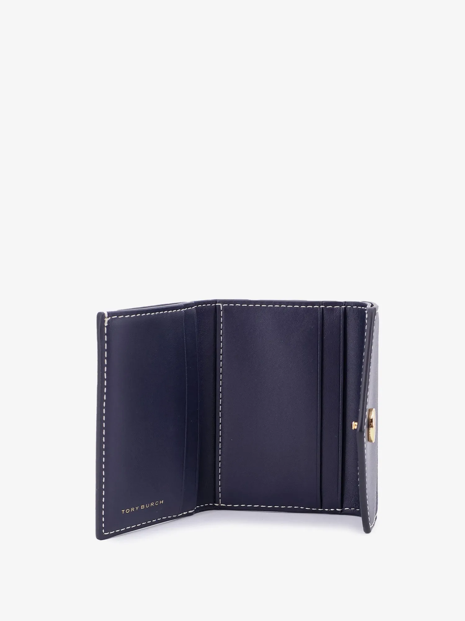 Tory Burch Leather And T Monogram Fabric Wallet