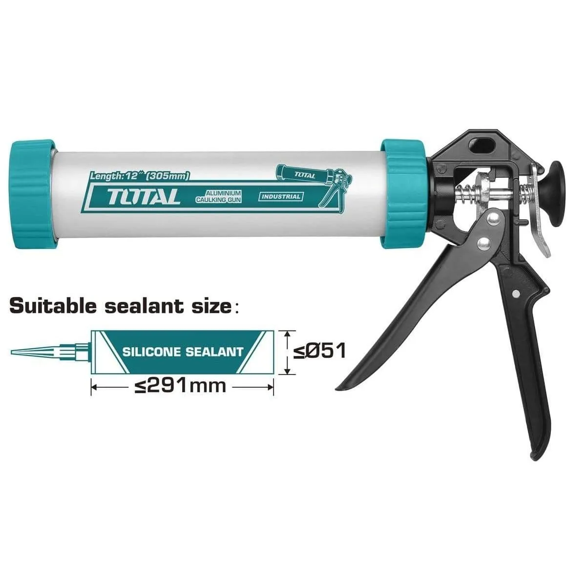 Total Aluminum Caulking Gun 12'' - THT20112