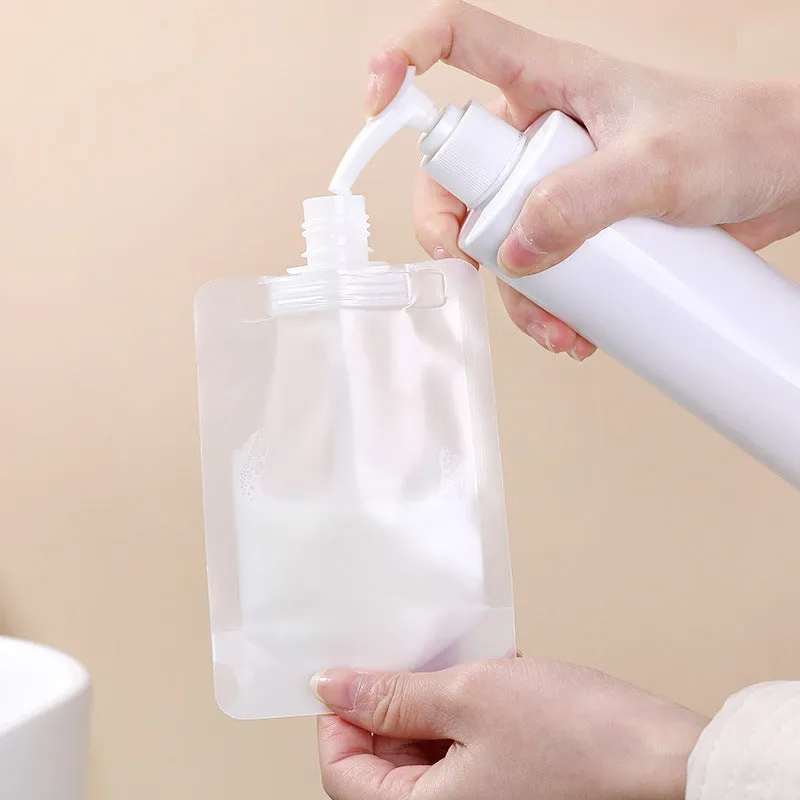Transparent Travel Portable Fluid Makeup Packing Bag Sub-packing Storage Bag Shampoo Makeup Fluid Cosmetic Refillable Pouches