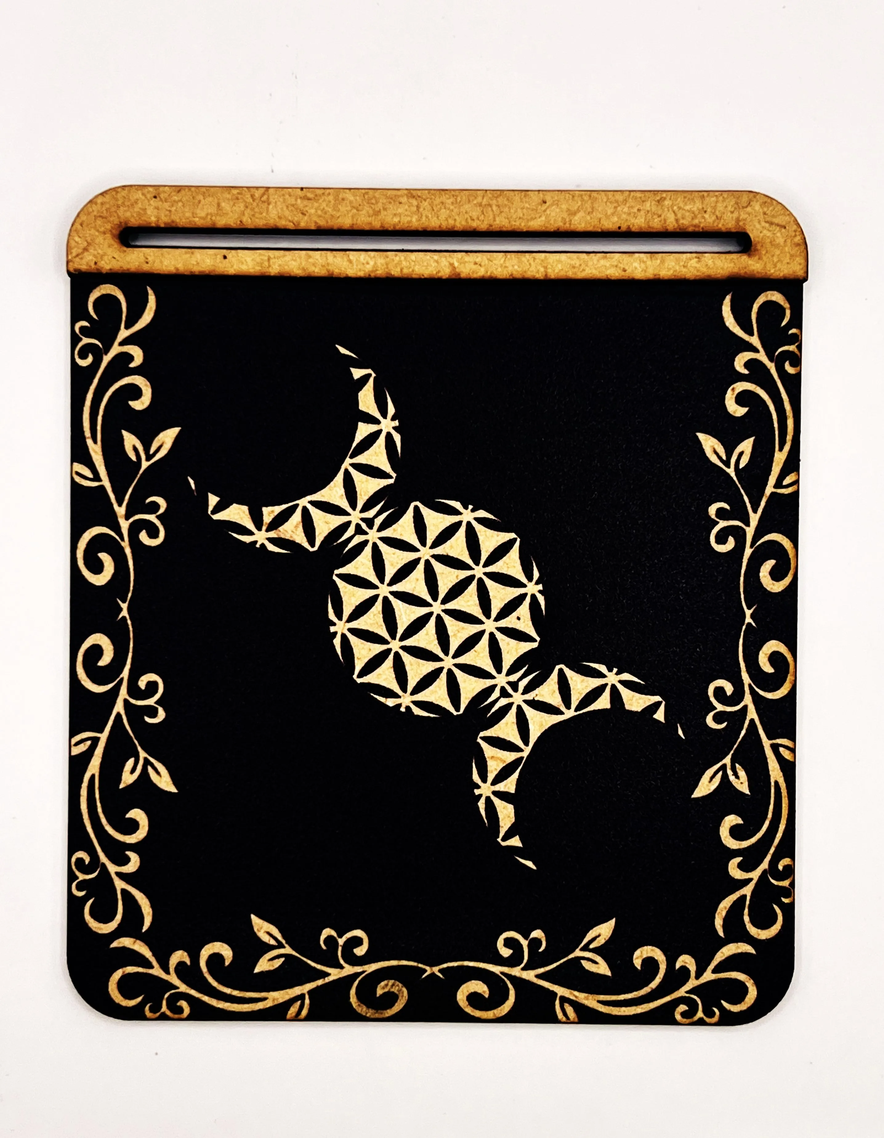 Triple Moon Flower of Life Tarot Card Holder
