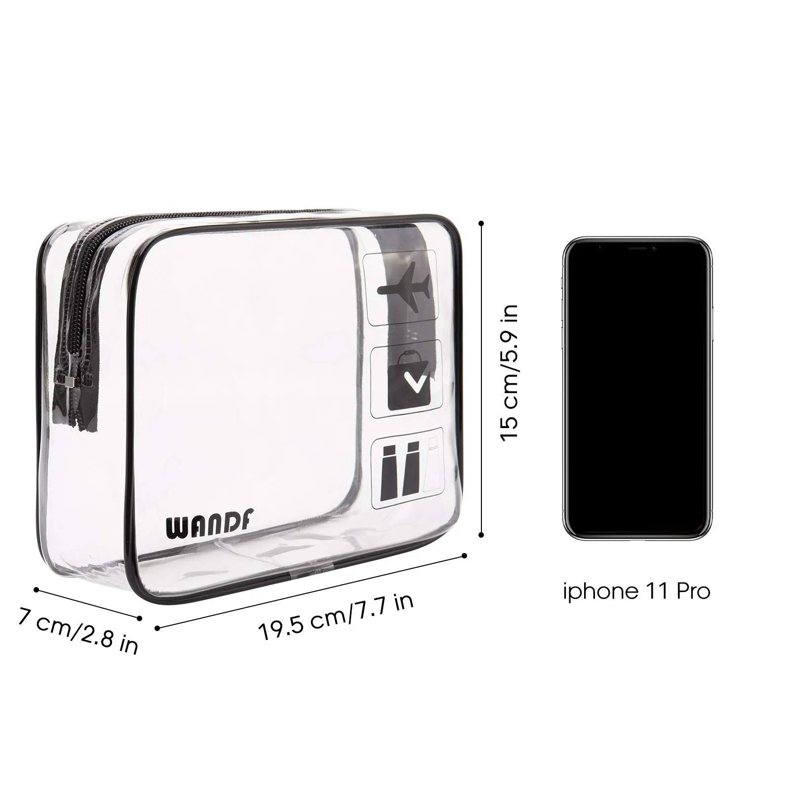 TSA Approved Clear Travel Toiletry Bag wih Zippers Carry-on Travel Accessories Quart Size Toiletries Cosmetic Pouch Makeup Bags for Men and Women (3pcs)