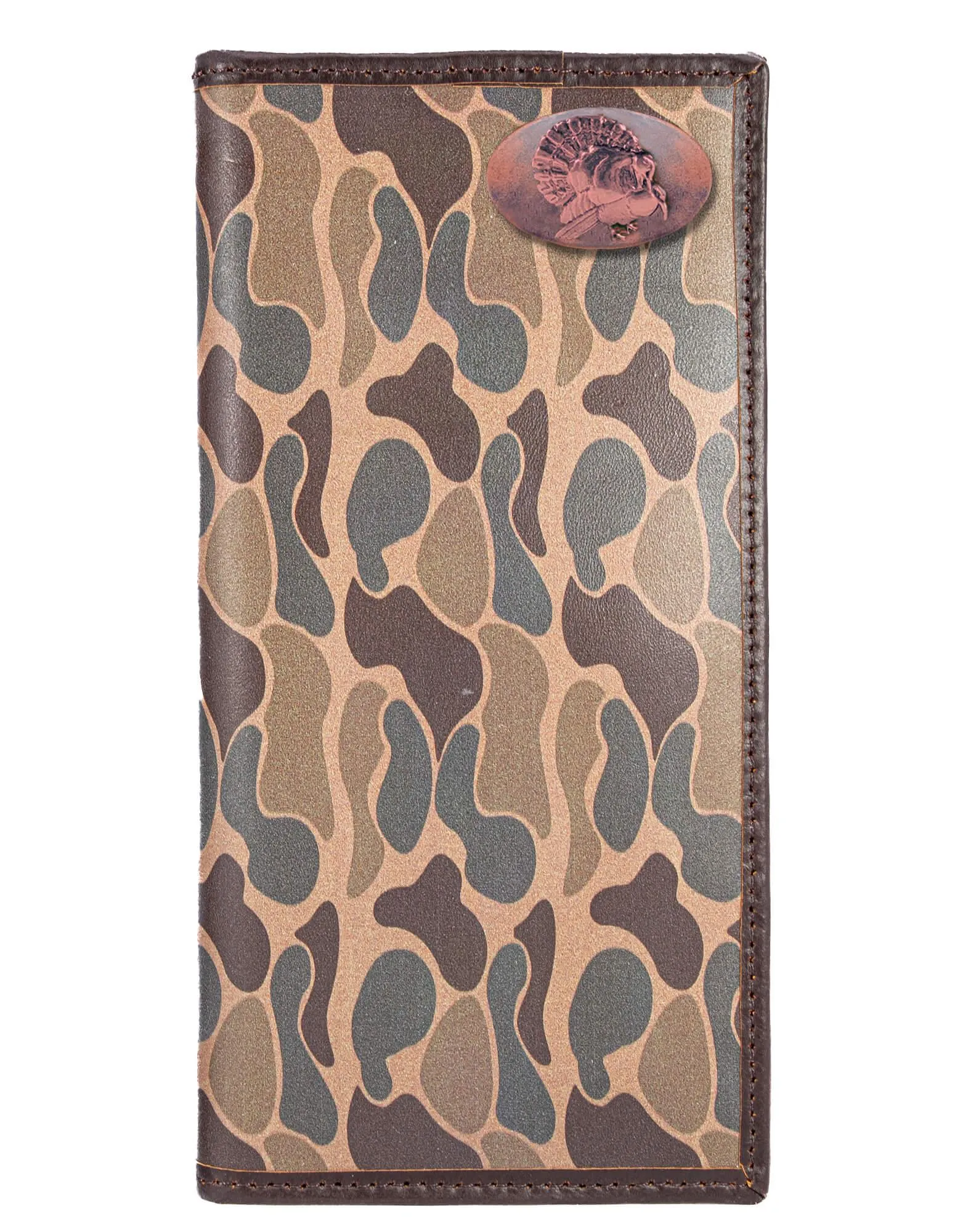 Turkey Men's Secretary Old School Camo Leather Wallet.