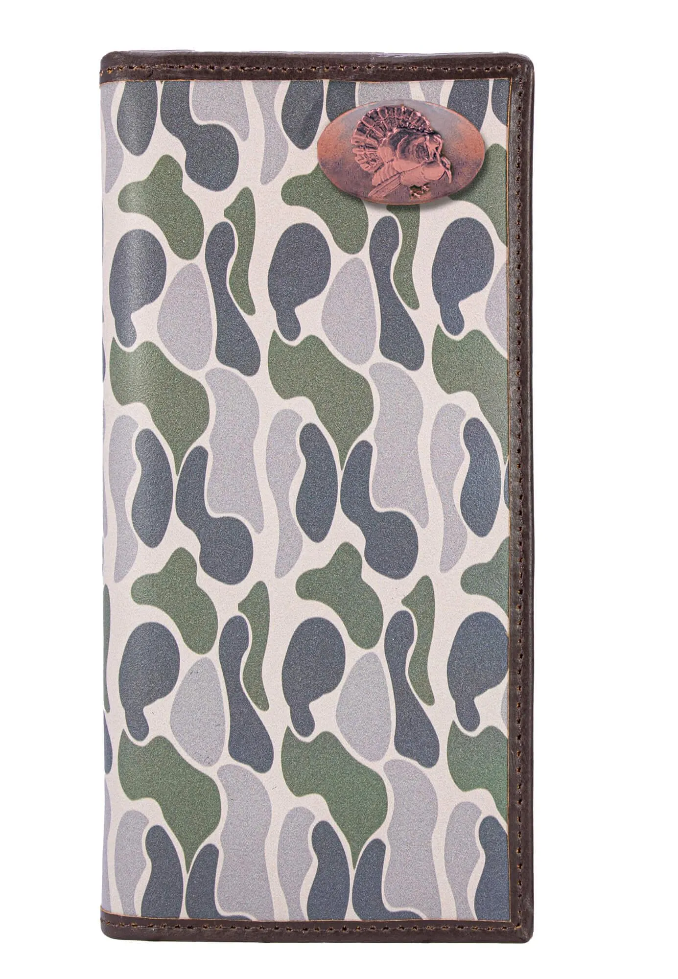 Turkey Men's Secretary Old School Camo Leather Wallet.