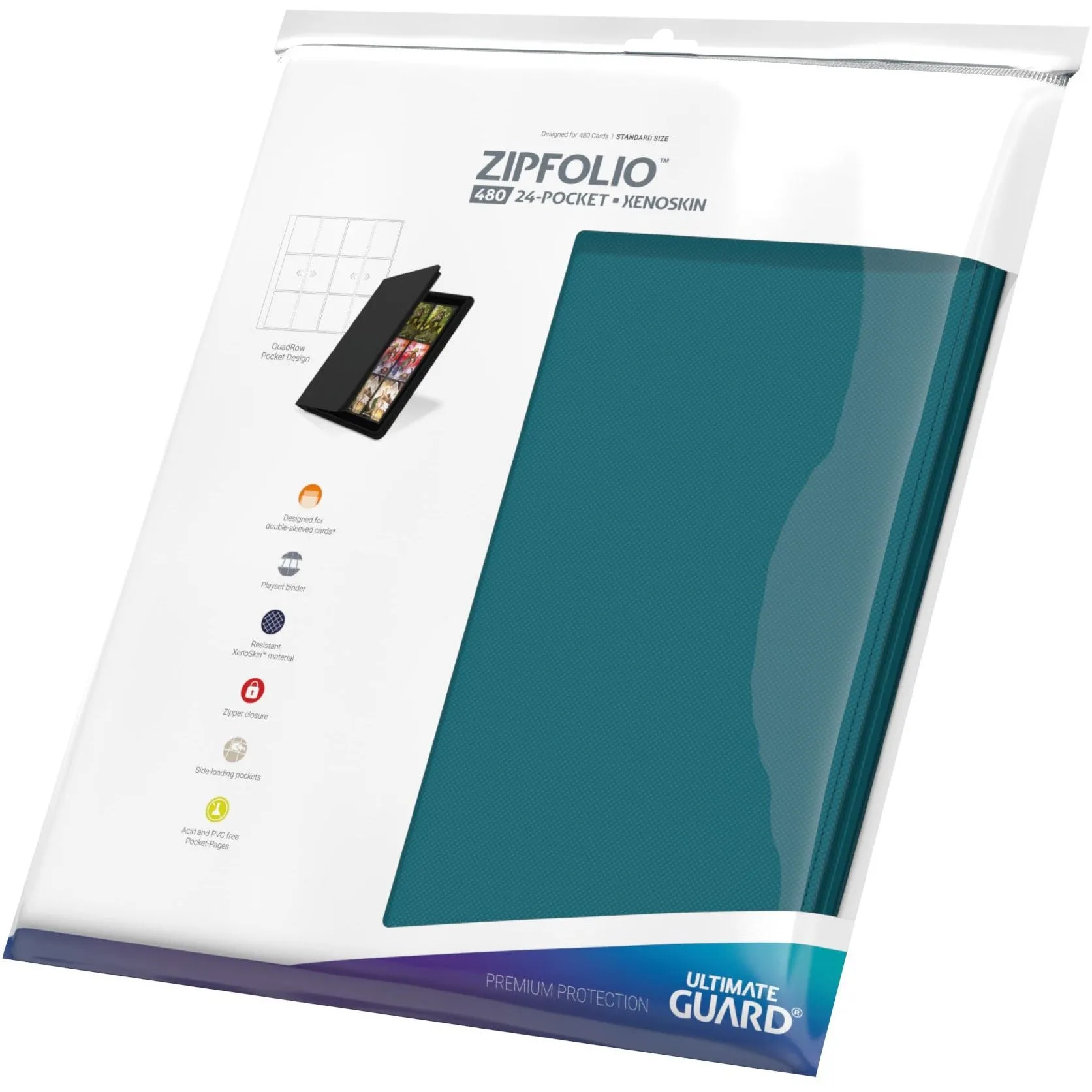 Ultimate Guard - 24 Pocket QuadRow ZipFolio XenoSkin/Petrol