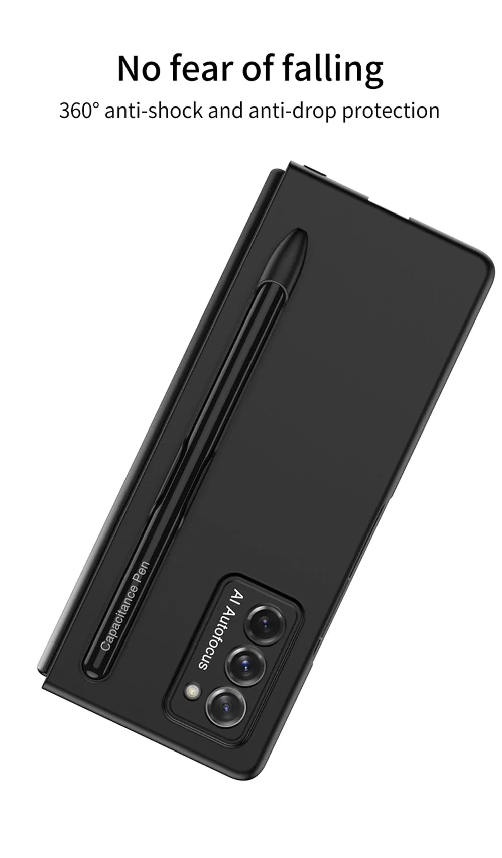 Ultra-Thin Plastic With Slot Case For Samsung Galaxy Z Fold 2 5G Anti-knock Phone Cover For Galaxy Z Fold2 Case Included Pen