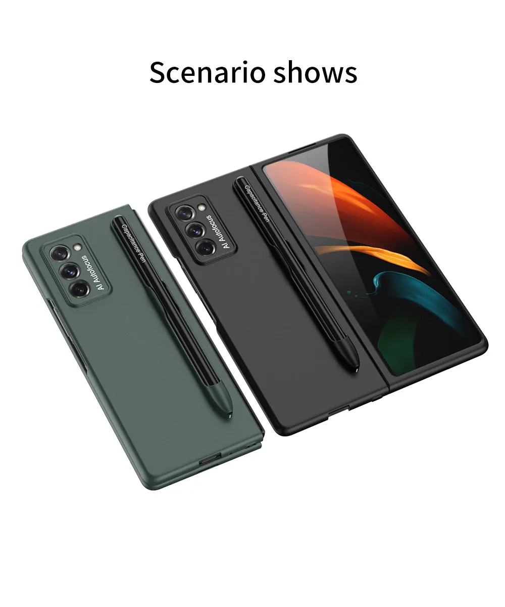 Ultra-Thin Plastic With Slot Case For Samsung Galaxy Z Fold 2 5G Anti-knock Phone Cover For Galaxy Z Fold2 Case Included Pen