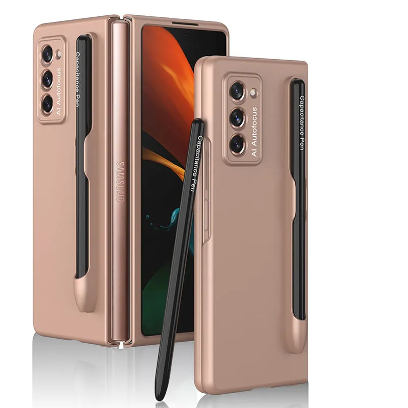 Ultra-Thin Plastic With Slot Case For Samsung Galaxy Z Fold 2 5G Anti-knock Phone Cover For Galaxy Z Fold2 Case Included Pen