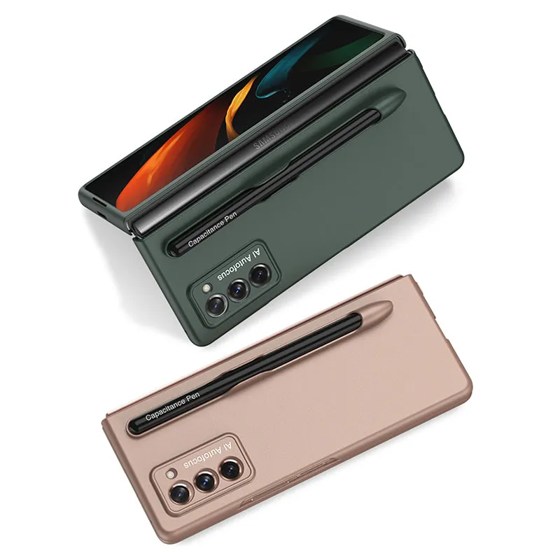 Ultra-Thin Plastic With Slot Case For Samsung Galaxy Z Fold 2 5G Anti-knock Phone Cover For Galaxy Z Fold2 Case Included Pen