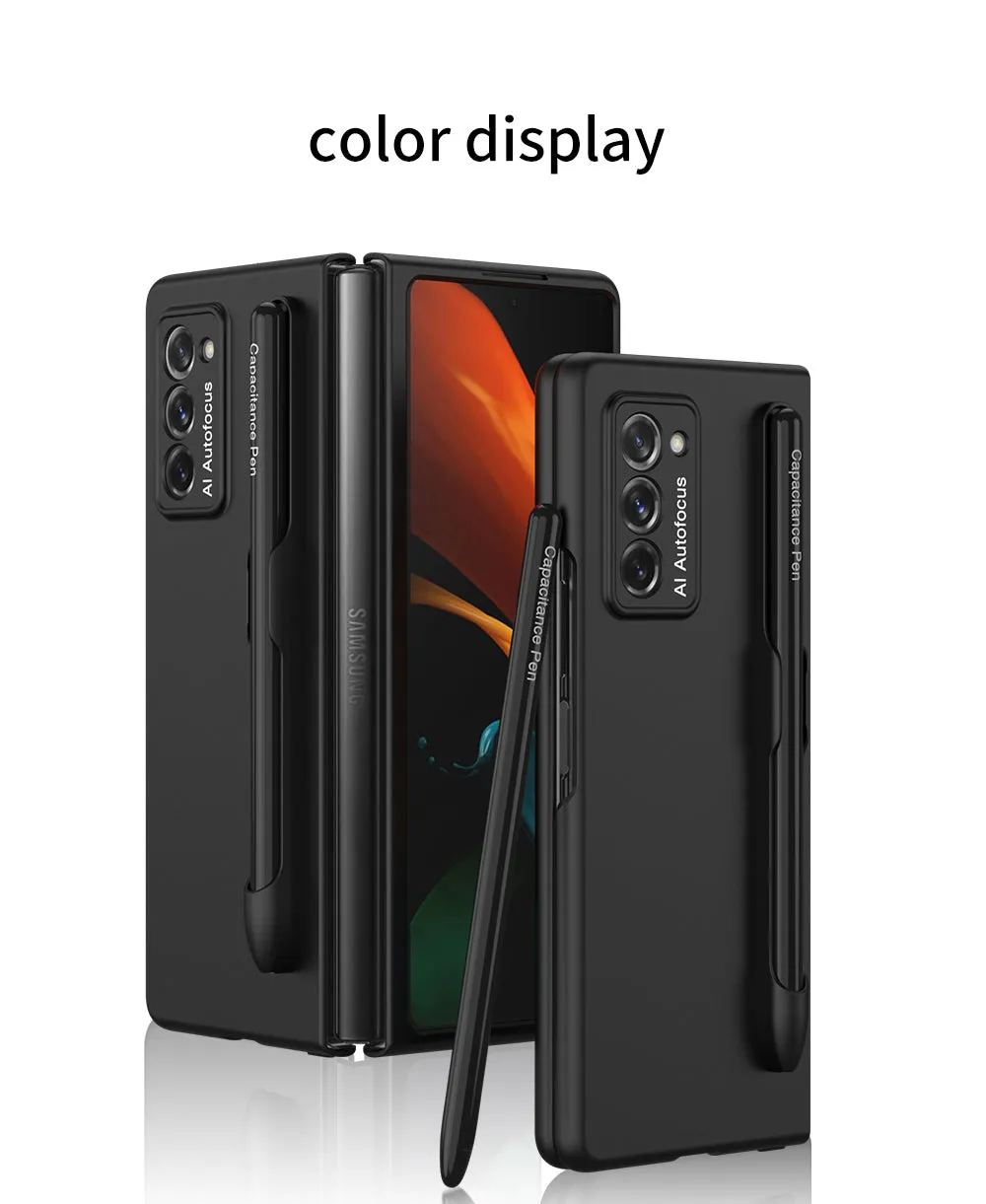 Ultra-Thin Plastic With Slot Case For Samsung Galaxy Z Fold 2 5G Anti-knock Phone Cover For Galaxy Z Fold2 Case Included Pen