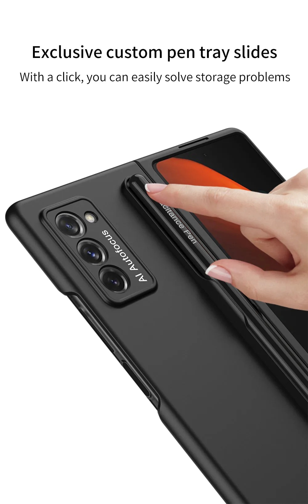 Ultra-Thin Plastic With Slot Case For Samsung Galaxy Z Fold 2 5G Anti-knock Phone Cover For Galaxy Z Fold2 Case Included Pen