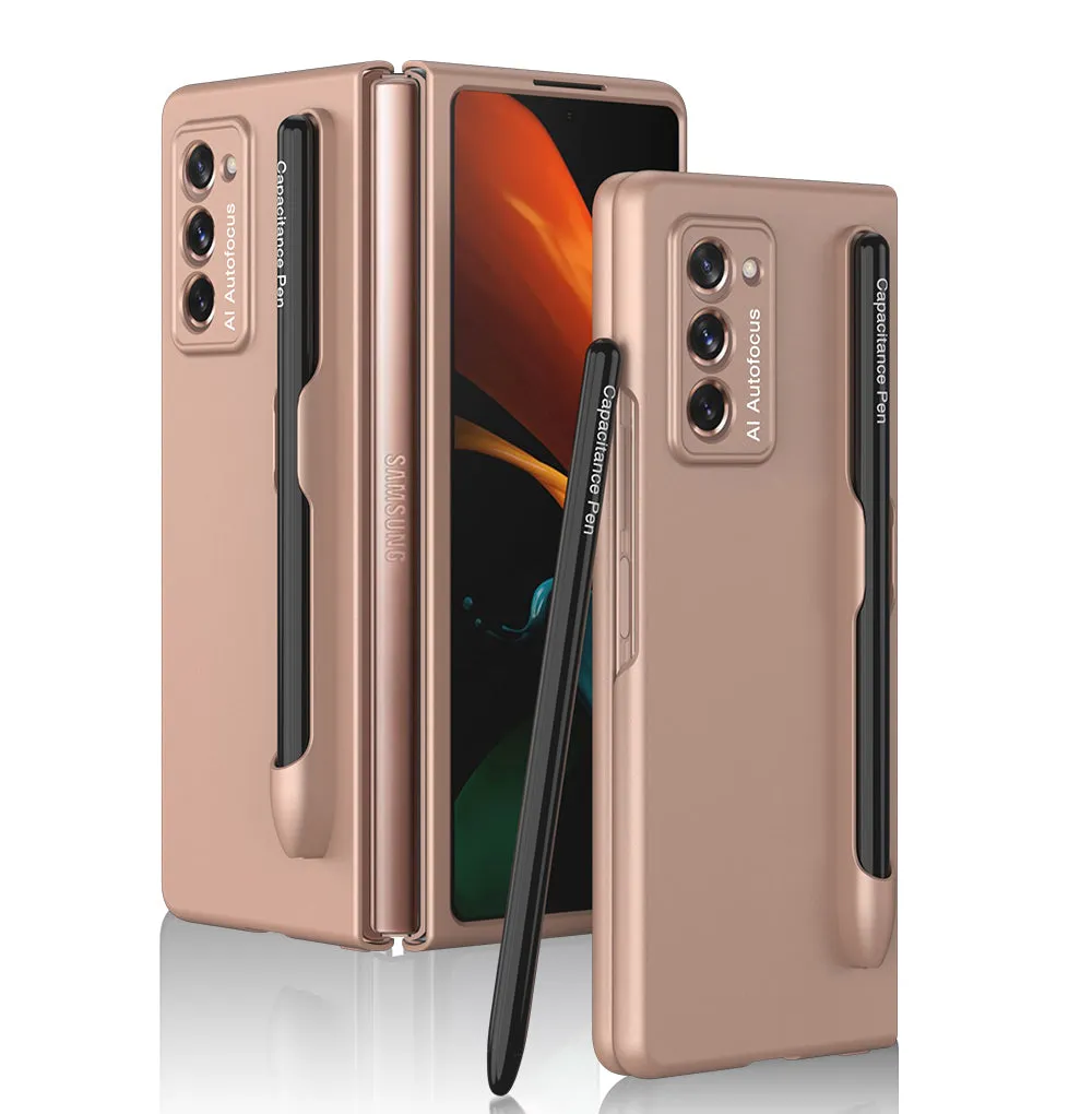 Ultra-Thin Plastic With Slot Case For Samsung Galaxy Z Fold 2 5G Anti-knock Phone Cover For Galaxy Z Fold2 Case Included Pen