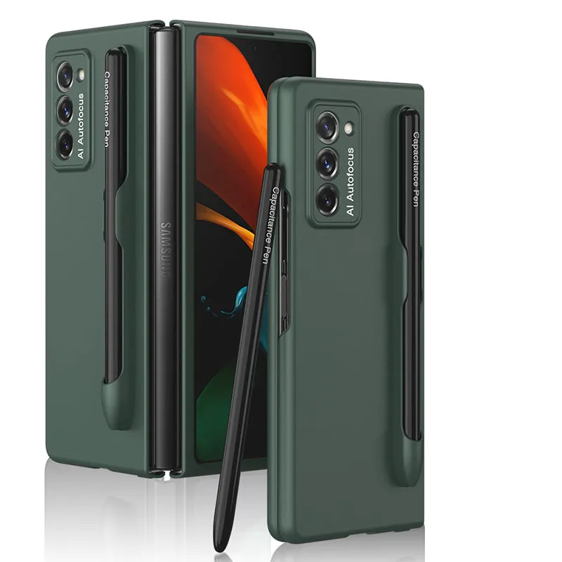 Ultra-Thin Plastic With Slot Case For Samsung Galaxy Z Fold 2 5G Anti-knock Phone Cover For Galaxy Z Fold2 Case Included Pen