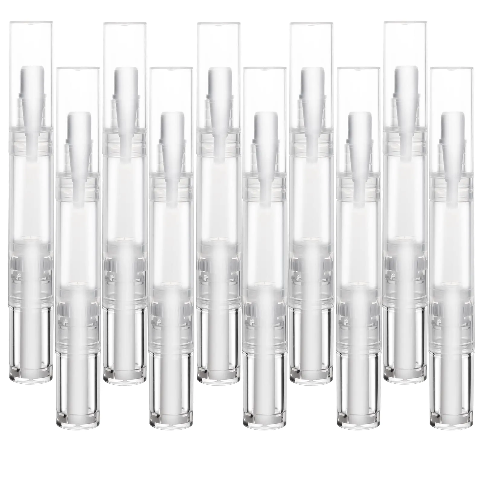 UPZIGS 10 pcs 5ml Empty Cuticle Oil Pen, Nail Oil Twist Pen with Brush, Eyelash Growth Liquid Tube, Cosmetic Lip Gloss Container