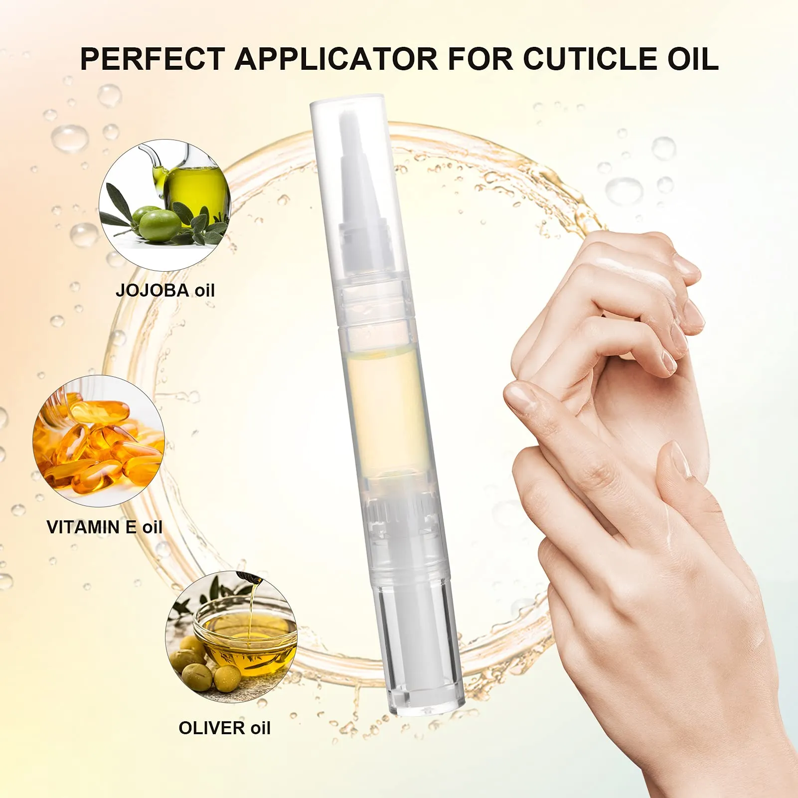 UPZIGS 10 pcs 5ml Empty Cuticle Oil Pen, Nail Oil Twist Pen with Brush, Eyelash Growth Liquid Tube, Cosmetic Lip Gloss Container