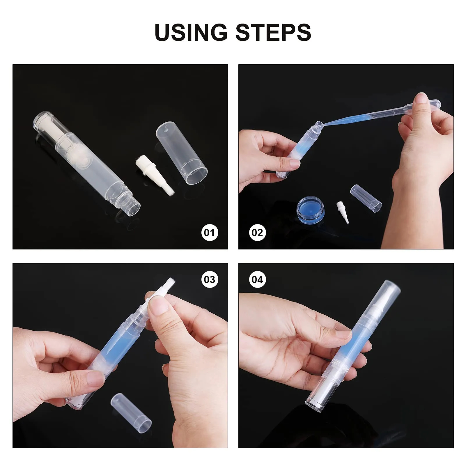 UPZIGS 10 pcs 5ml Empty Cuticle Oil Pen, Nail Oil Twist Pen with Brush, Eyelash Growth Liquid Tube, Cosmetic Lip Gloss Container