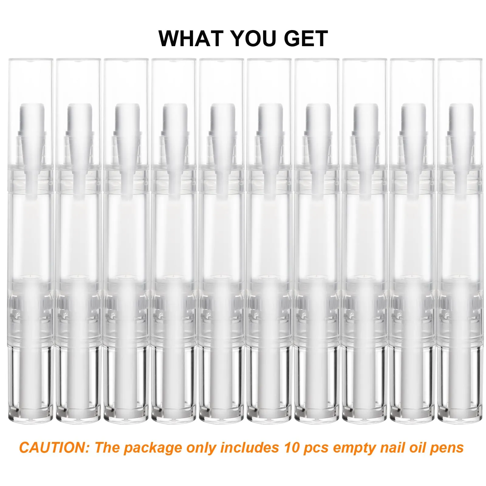 UPZIGS 10 pcs 5ml Empty Cuticle Oil Pen, Nail Oil Twist Pen with Brush, Eyelash Growth Liquid Tube, Cosmetic Lip Gloss Container