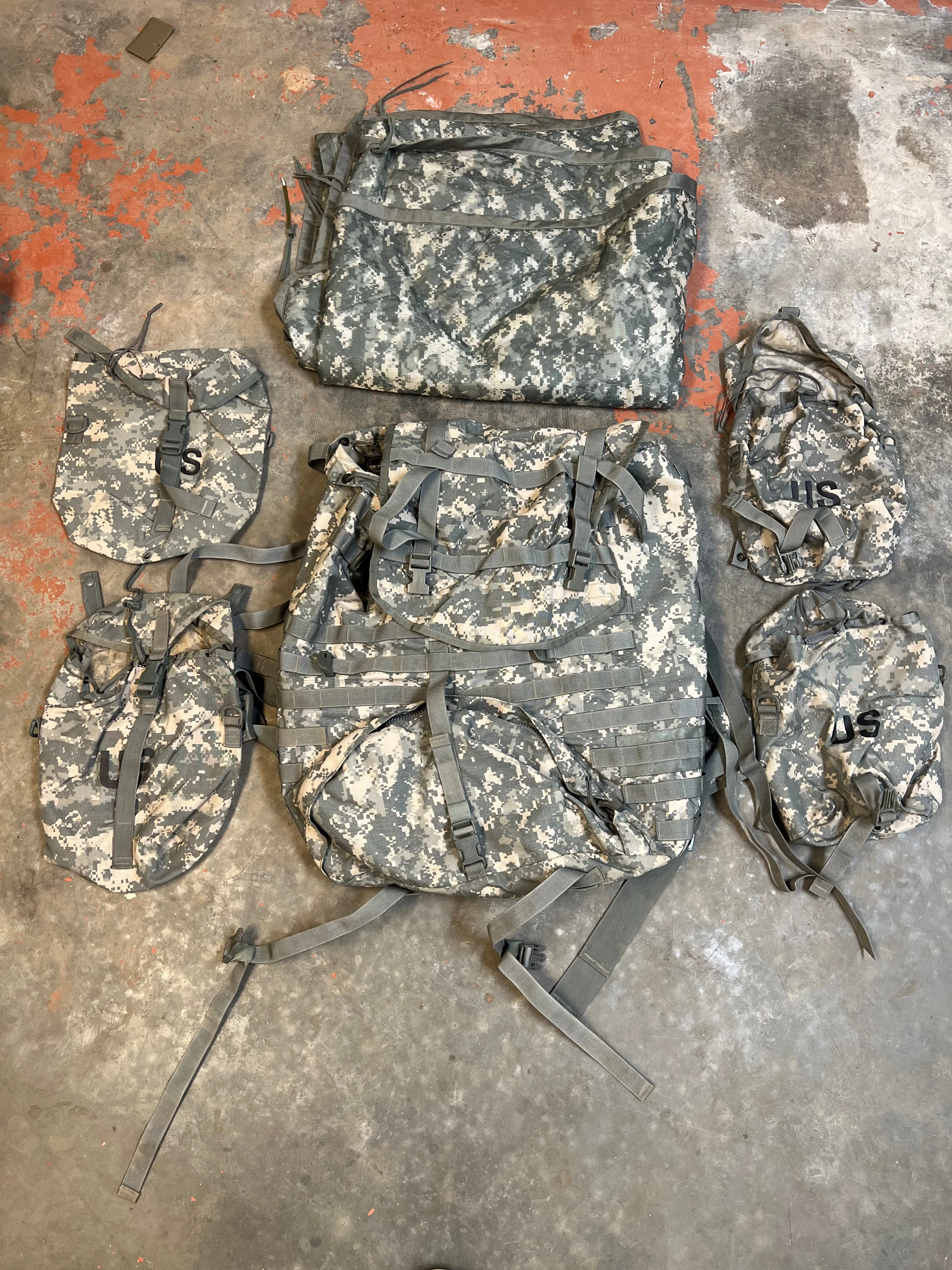 USGI MOLLE-ii ACU Rucksack w/ Frame and Parts - Used