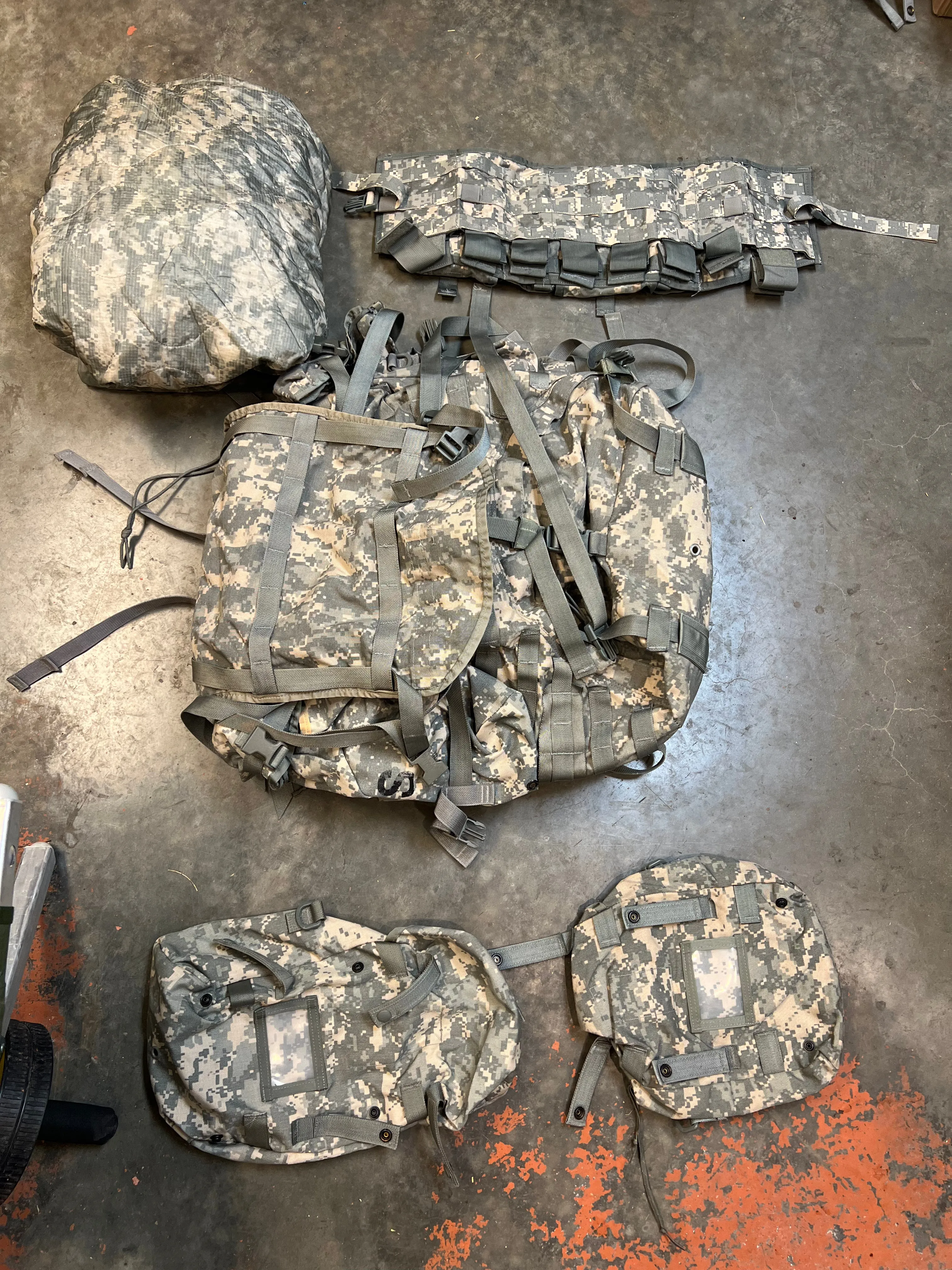 USGI MOLLE-ii ACU Rucksack w/ Frame and Parts - Used