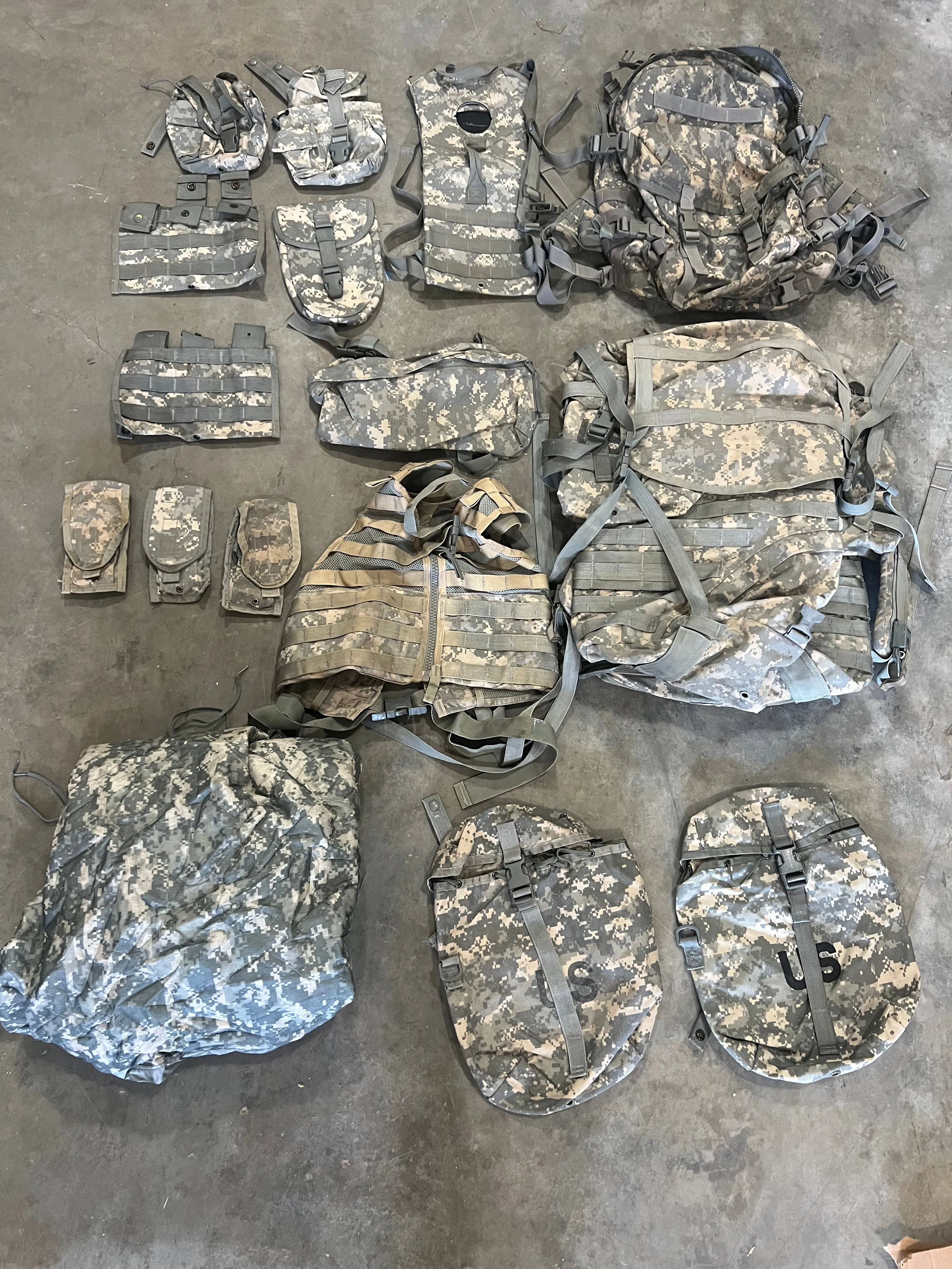 USGI MOLLE-ii ACU Rucksack w/ Frame and Parts - Used