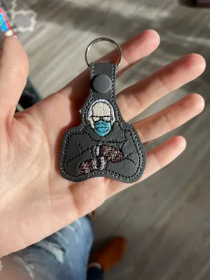 Vegan Leather Bernie Sanders Inauguration Mittens Keychain