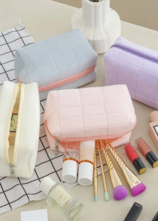 VELVET COSMETIC MAKEUP POUCH BAG