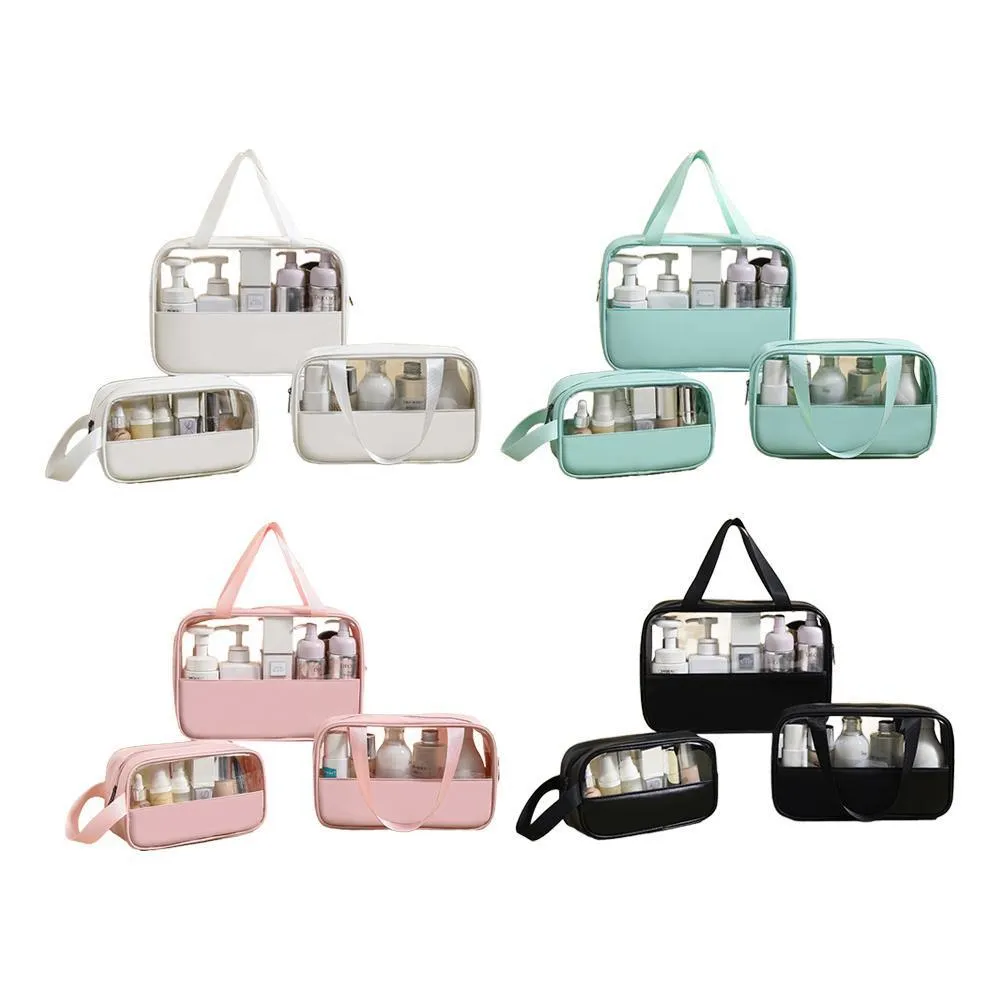 Versatile Clear Makeup Bag Set 5Colours 3PCS