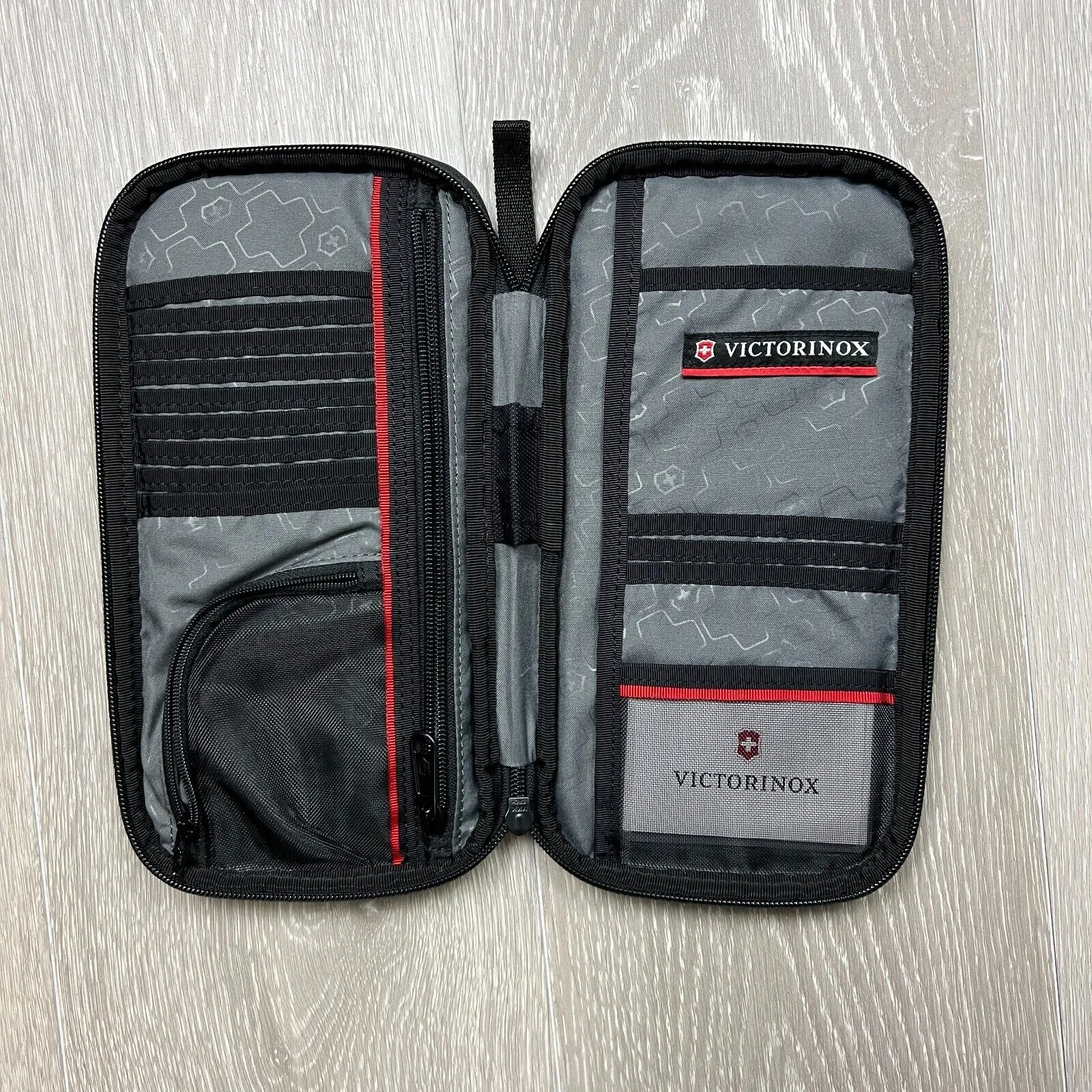 Victorinox Black Canvas Zip Up Travel Wallet