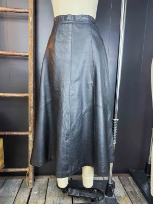 Vintage 90s Bagatelle Black Leather Skirt - Size M