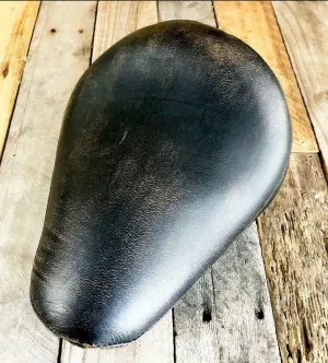 Vintage Blk Dist Leather Seat Spring Solo Chopper Harley Sportster Bates Honda