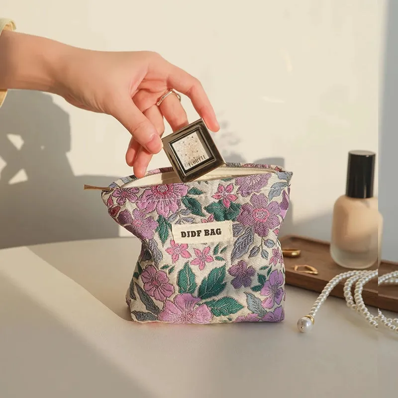 Vintage Floral Cosmetic Bag