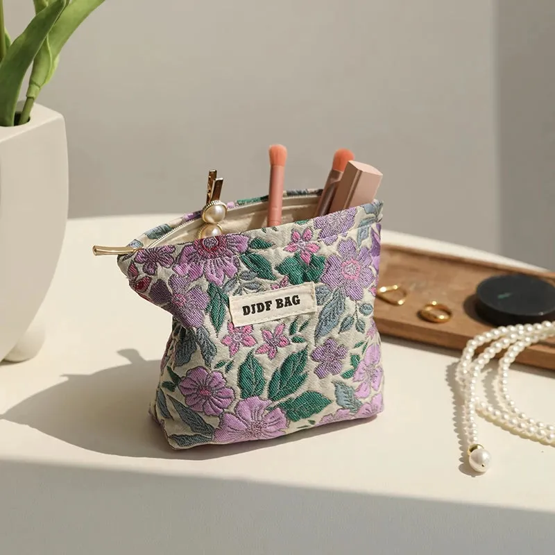 Vintage Floral Cosmetic Bag